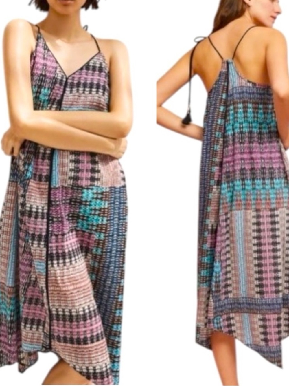 Anthropologie Akemi + Kin Riviera Tasseled Boho Midi Dress - Multicolor - Medium